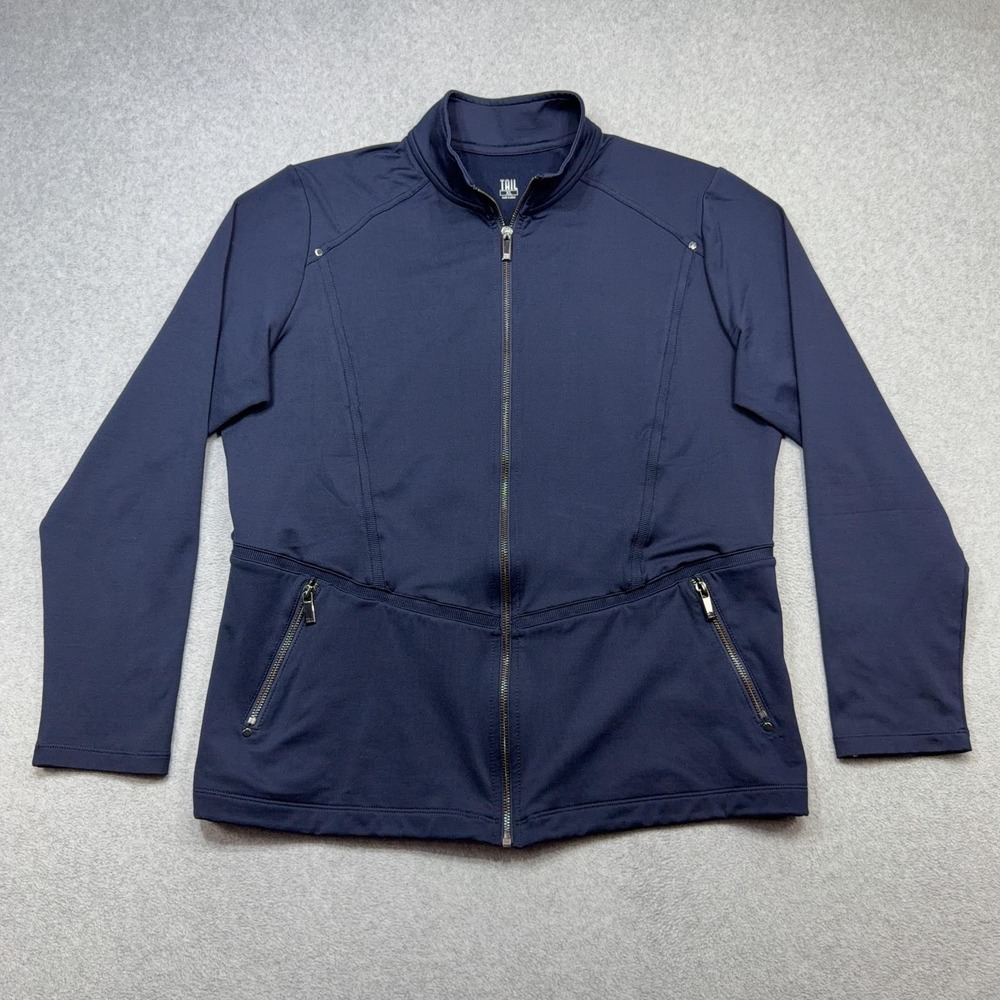 Tail Leilani Golf Jacket Womens XL Blue Full Zip Stretch Zip Pockets Athletic